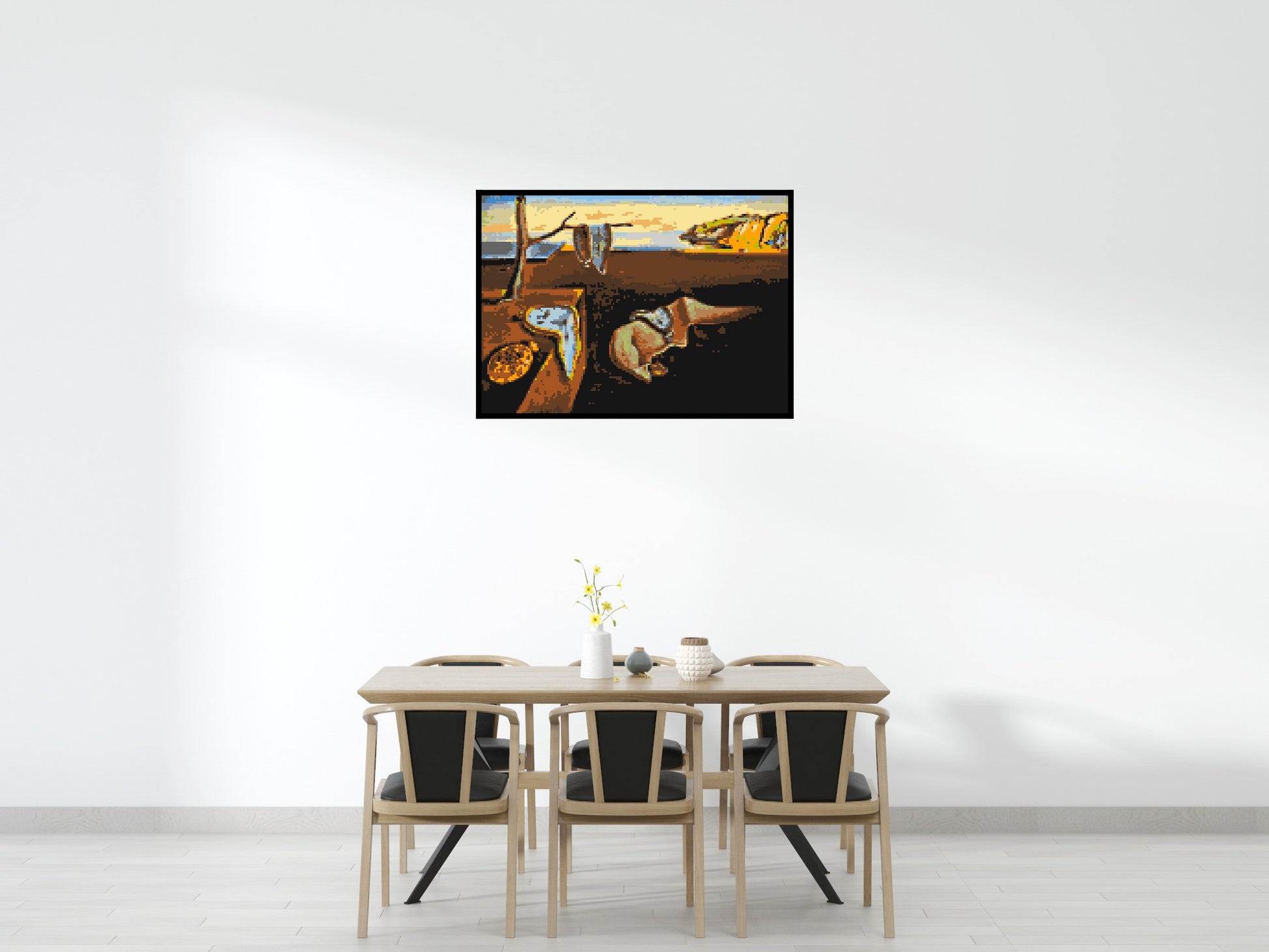 The Persistence of Memory by Salvador Dali - Brick Art Mosaic Kit 7x5 scene with frame
