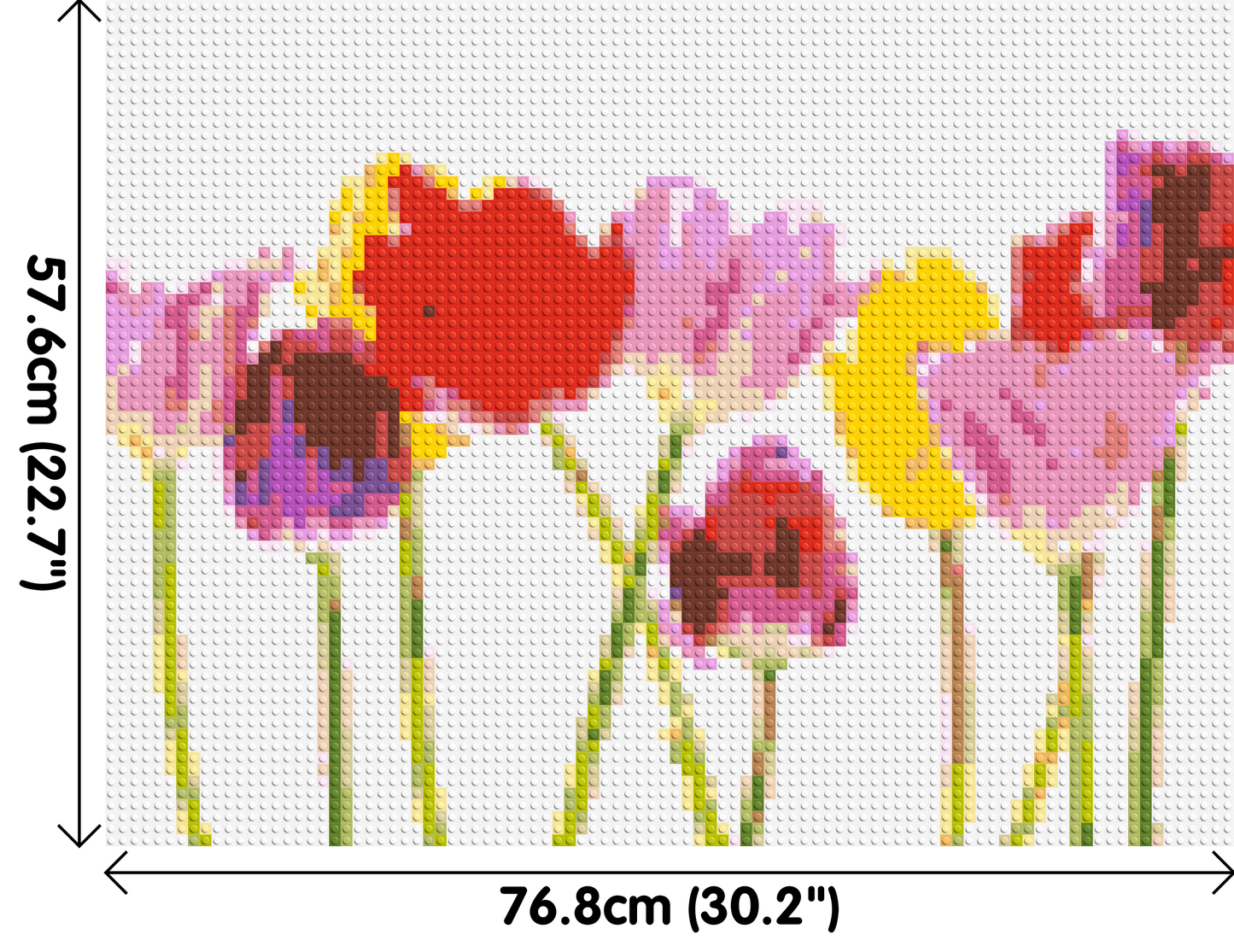 Colourful Tulips - Brick Art Mosaic Kit 4x3 large