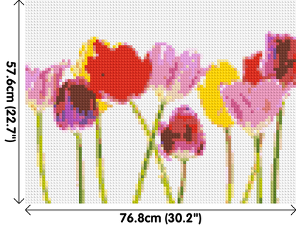 Colourful Tulips - Brick Art Mosaic Kit 4x3 large