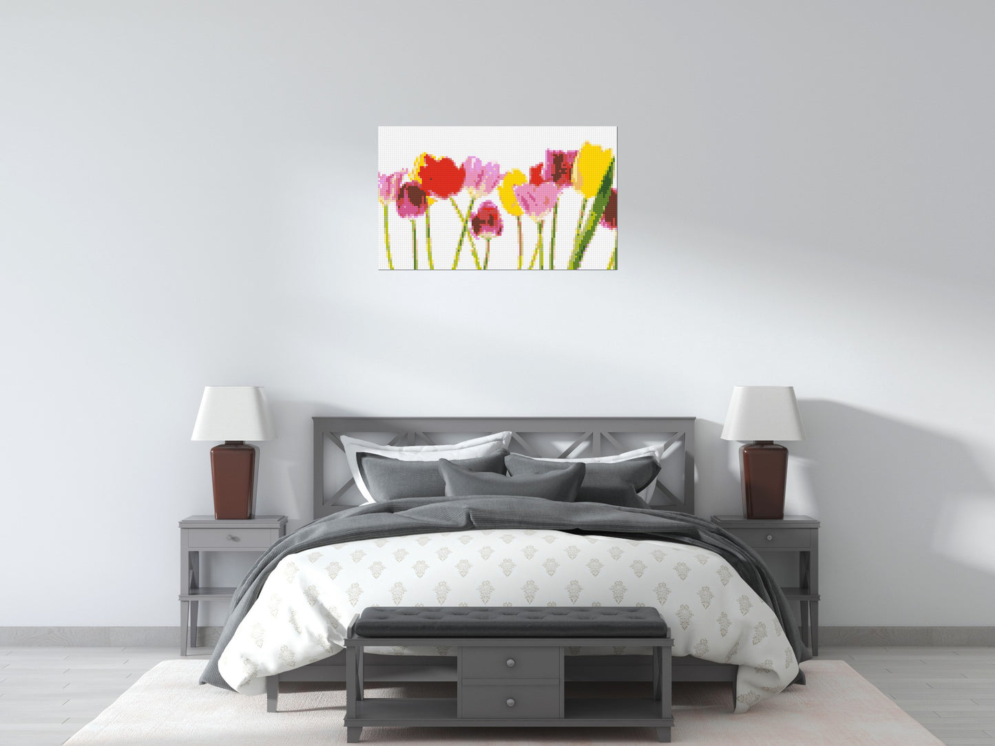 Colourful Tulips - Brick Art Mosaic Kit 5x3 large