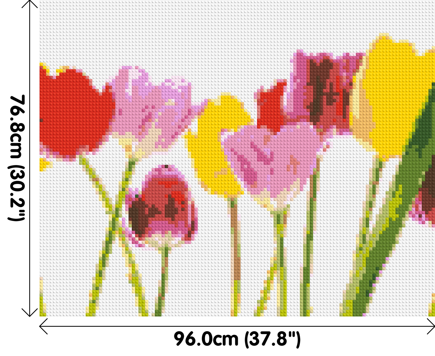Colourful Tulips - Brick Art Mosaic Kit 5x4 large