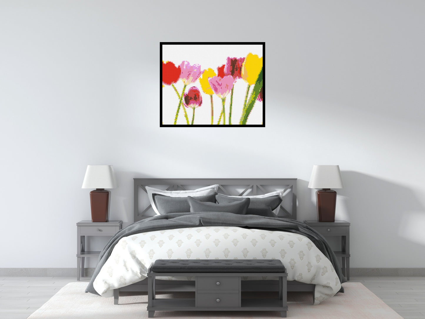 Colourful Tulips - Brick Art Mosaic Kit 5x4 large
