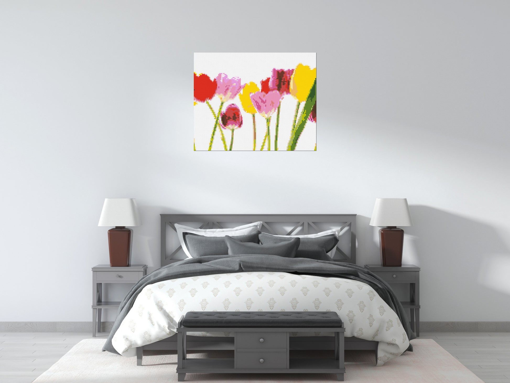 Colourful Tulips - Brick Art Mosaic Kit 5x4 scene