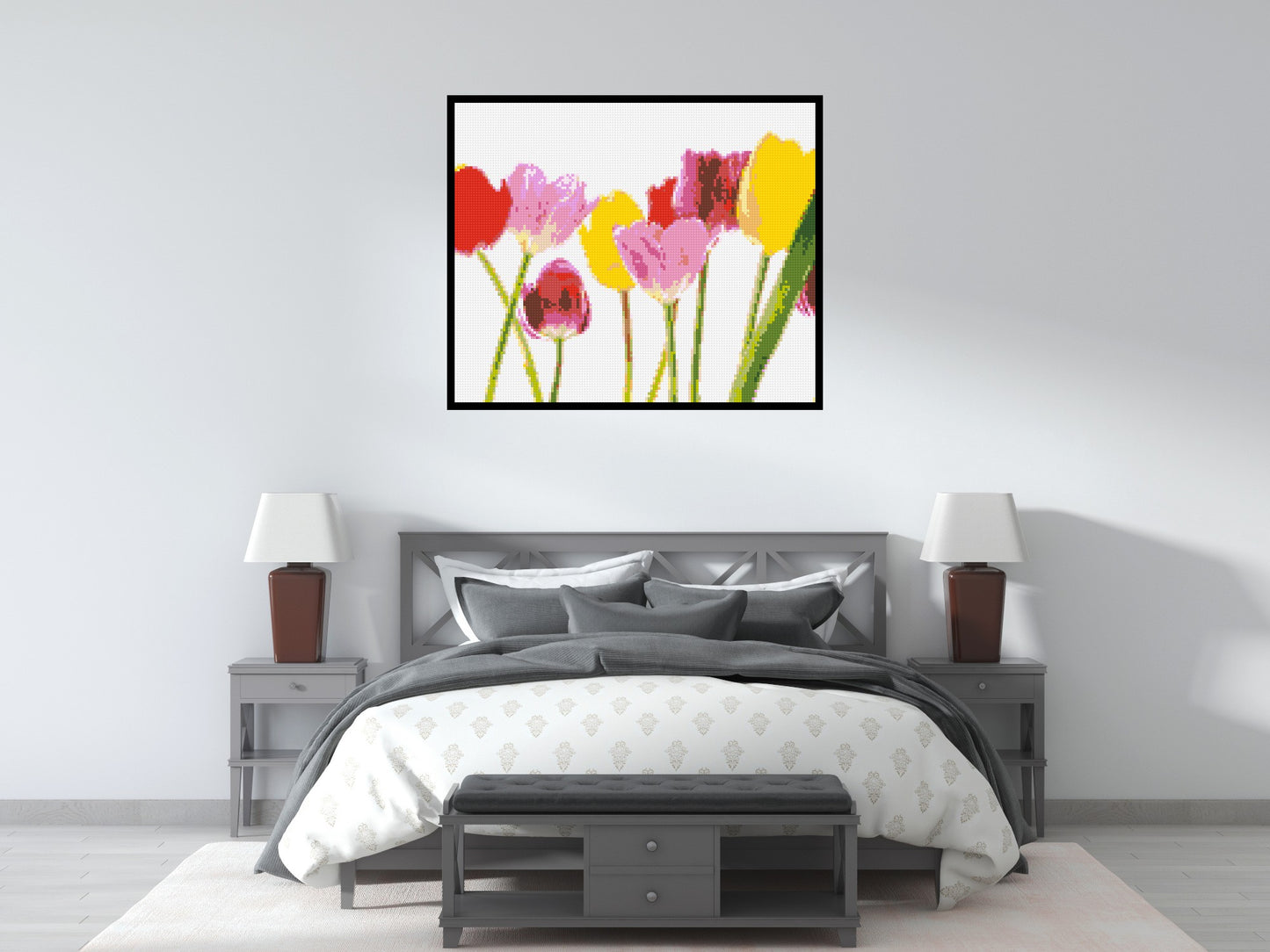 Colourful Tulips - Brick Art Mosaic Kit 6x5 large