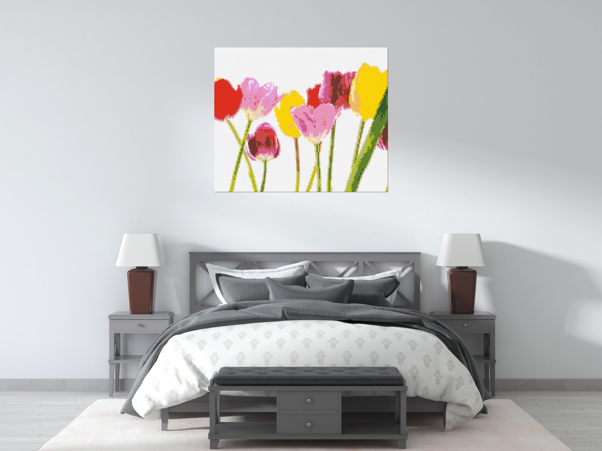Colourful Tulips - Brick Art Mosaic Kit 6x5 scene