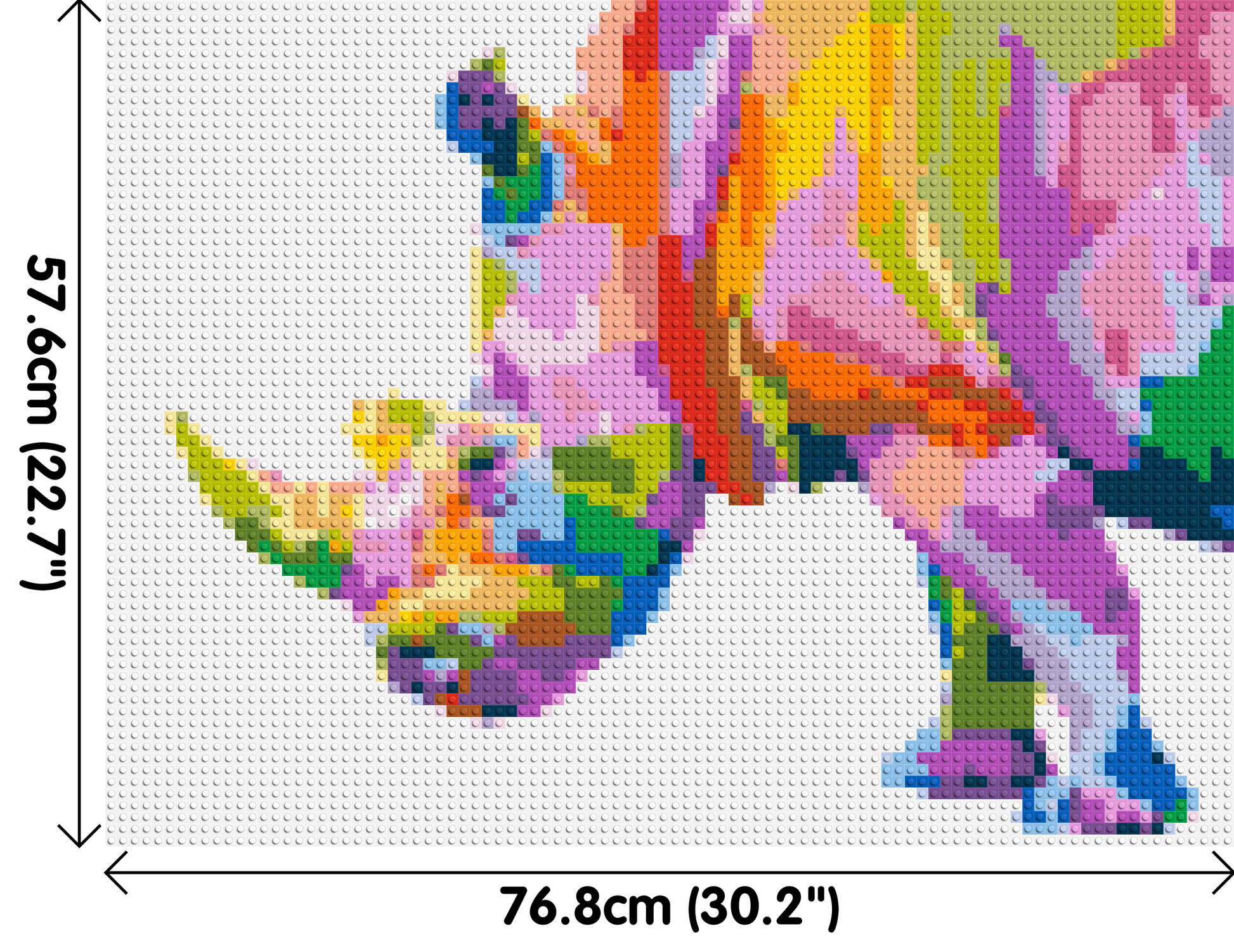 Rhinoceros Colourful Pop Art  - Brick Art Mosaic Kit 4x3 dimensions