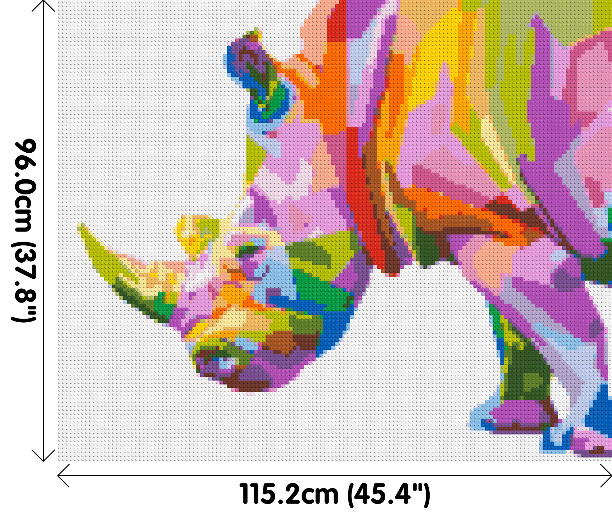 Rhinoceros Colourful Pop Art  - Brick Art Mosaic Kit 6x5 dimensions