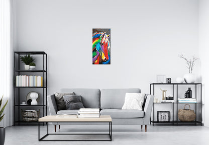 Rainbow Horse Colourful Pop Art - Brick Art Mosaic Kit 2x4 large