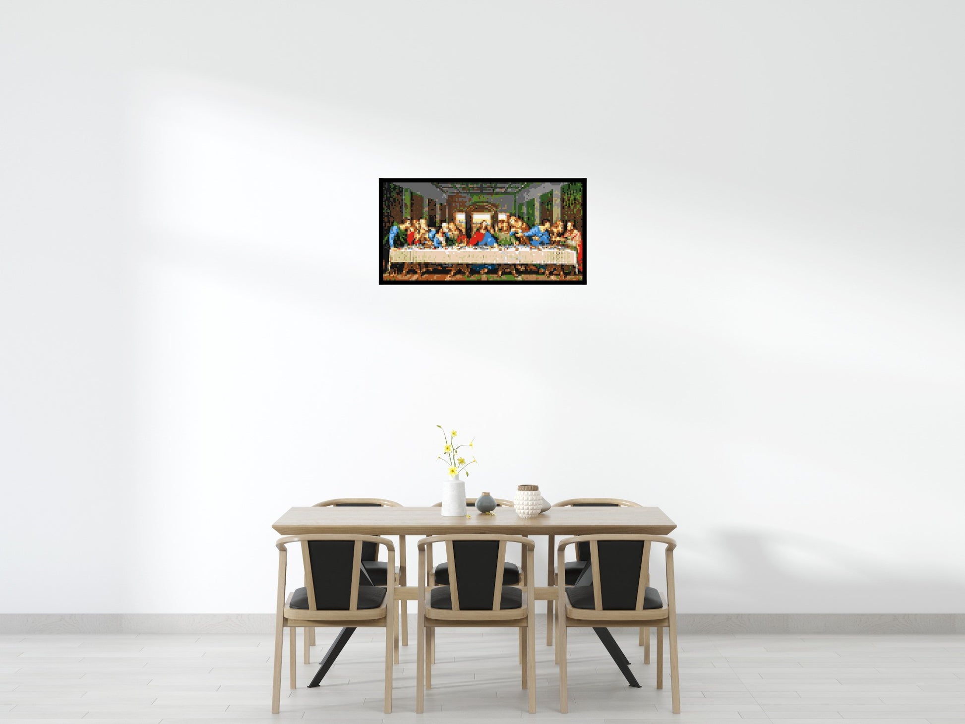 The Last Supper by Leonardo Da Vinci - Brick Art Mosaic Kit 6x3 scene with frame