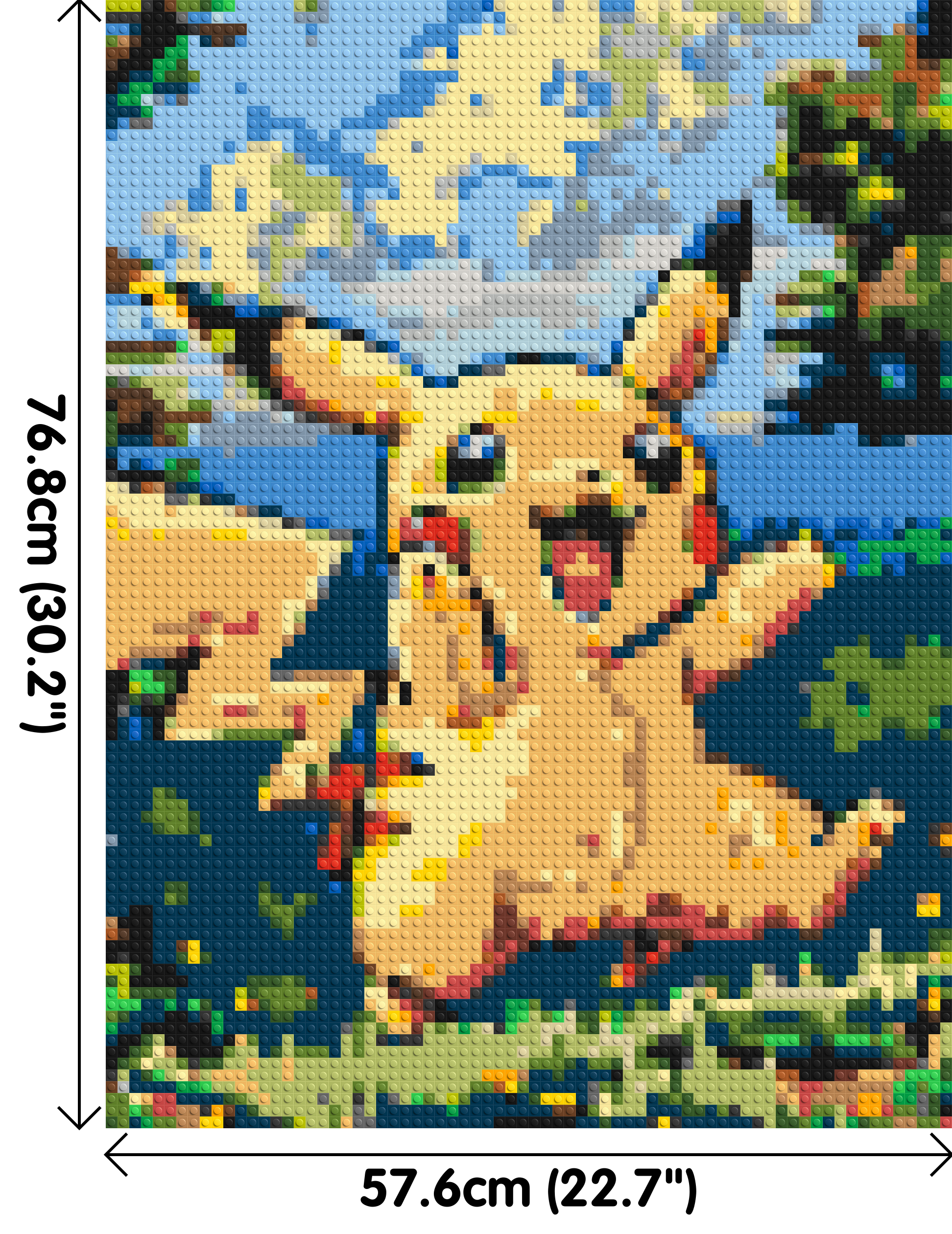 Pikachu - Brick Art Mosaic Kit 3x4 dimensions