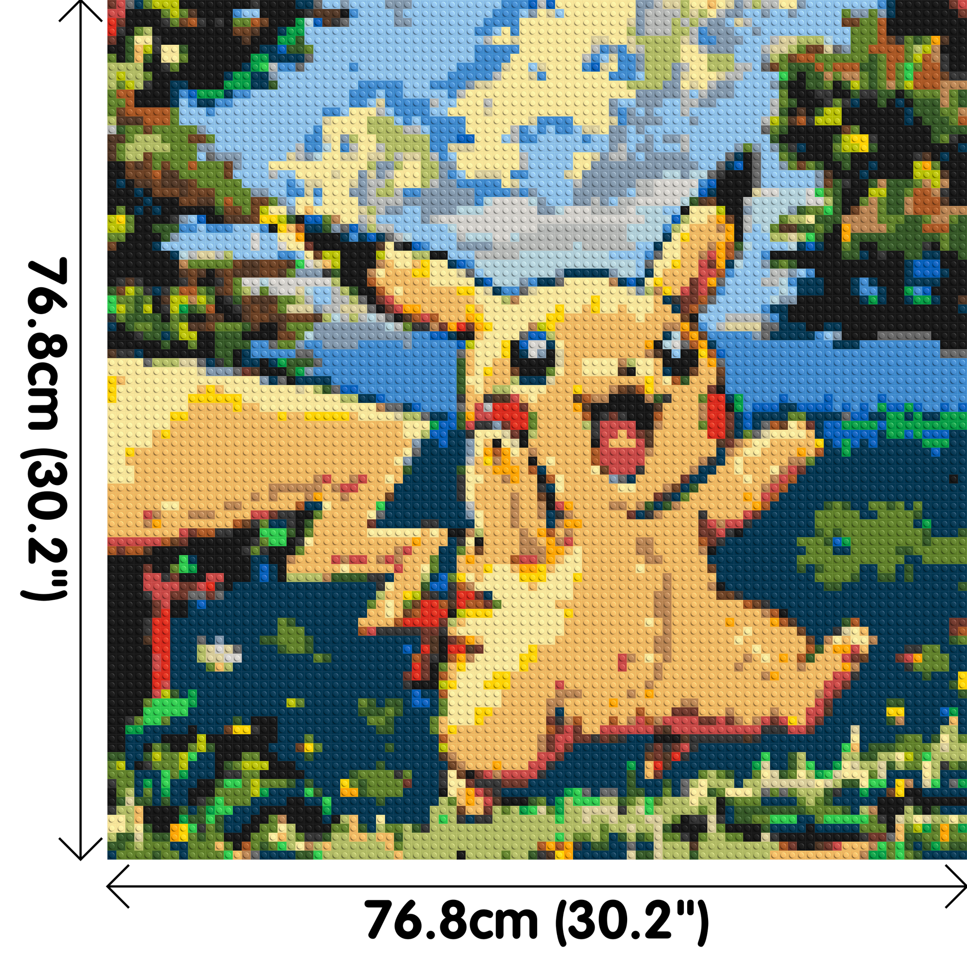 Pikachu - Brick Art Mosaic Kit 4x4 dimensions