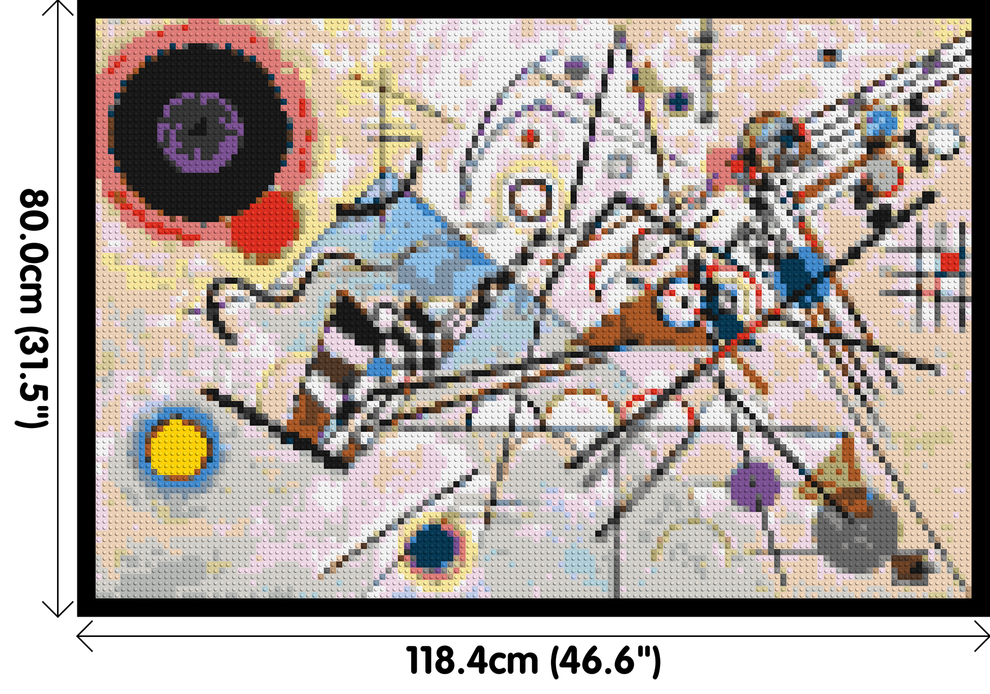 Composition VIII by Wassily Kandinsky - Brick Art Mosaic Kit 6x4 dimensions with frame