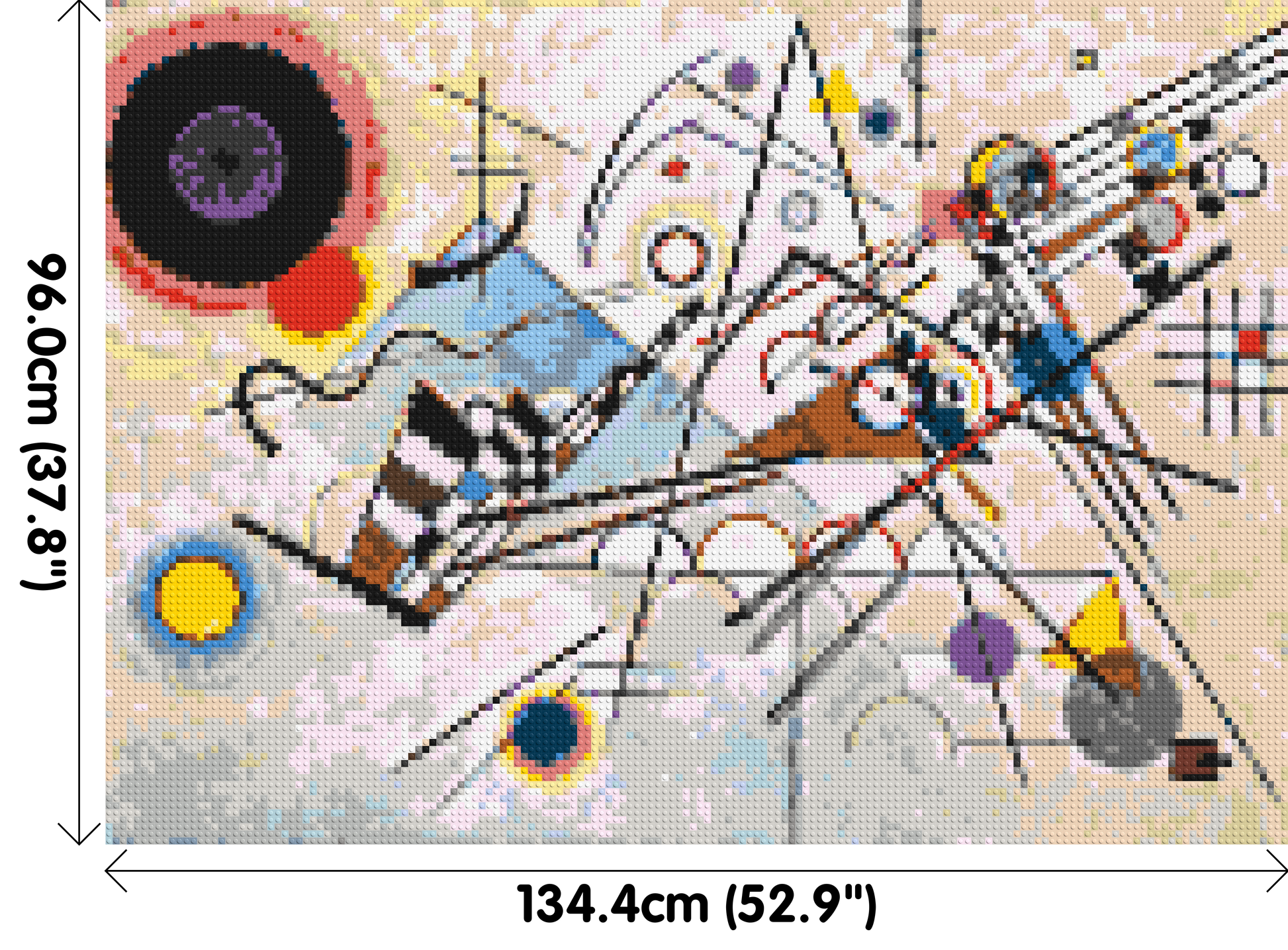 Composition VIII by Wassily Kandinsky - Brick Art Mosaic Kit 7x5 dimensions