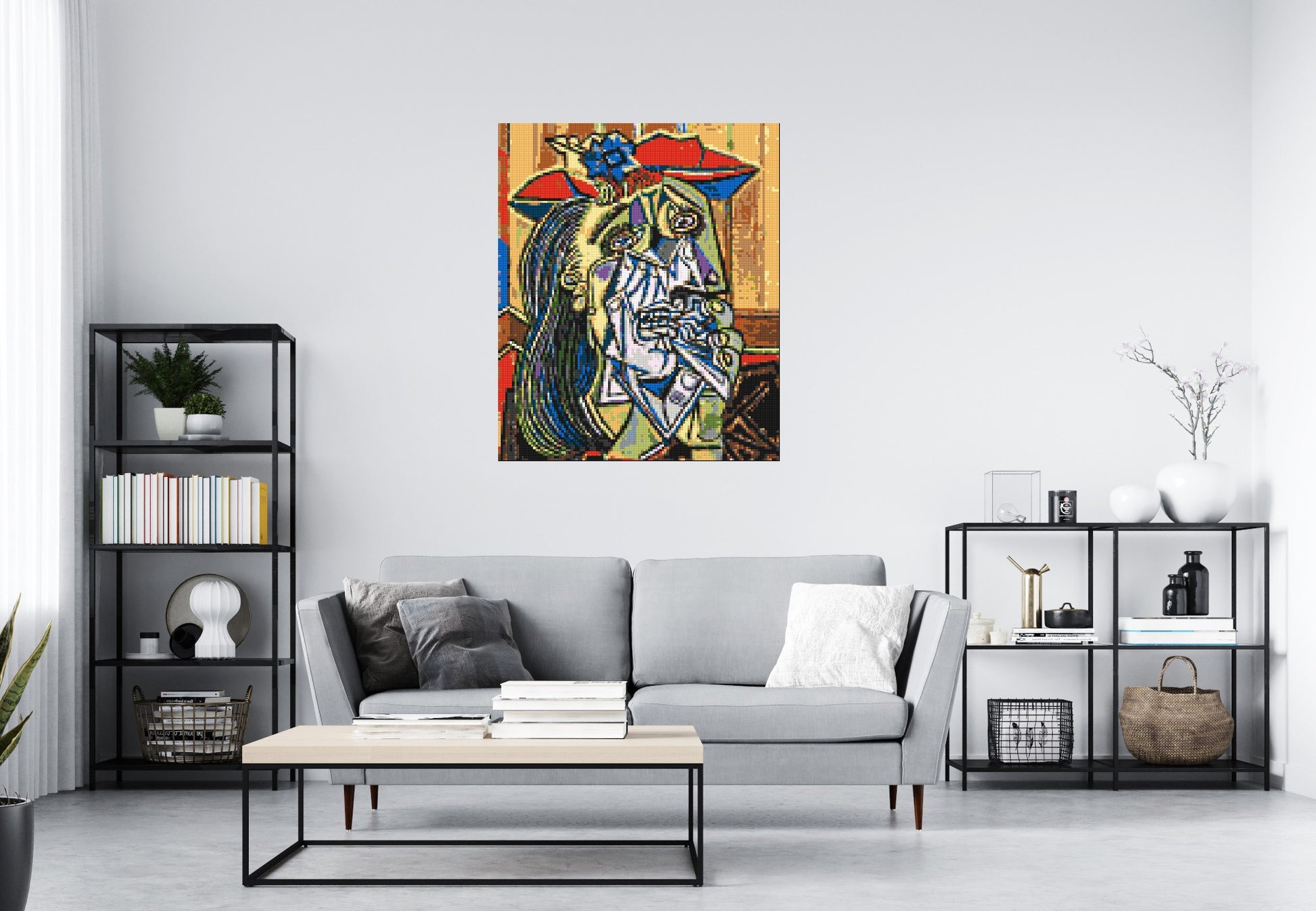 Weeping Woman by Pablo Picasso - Brick Art Mosaic Kit 5x6 scene