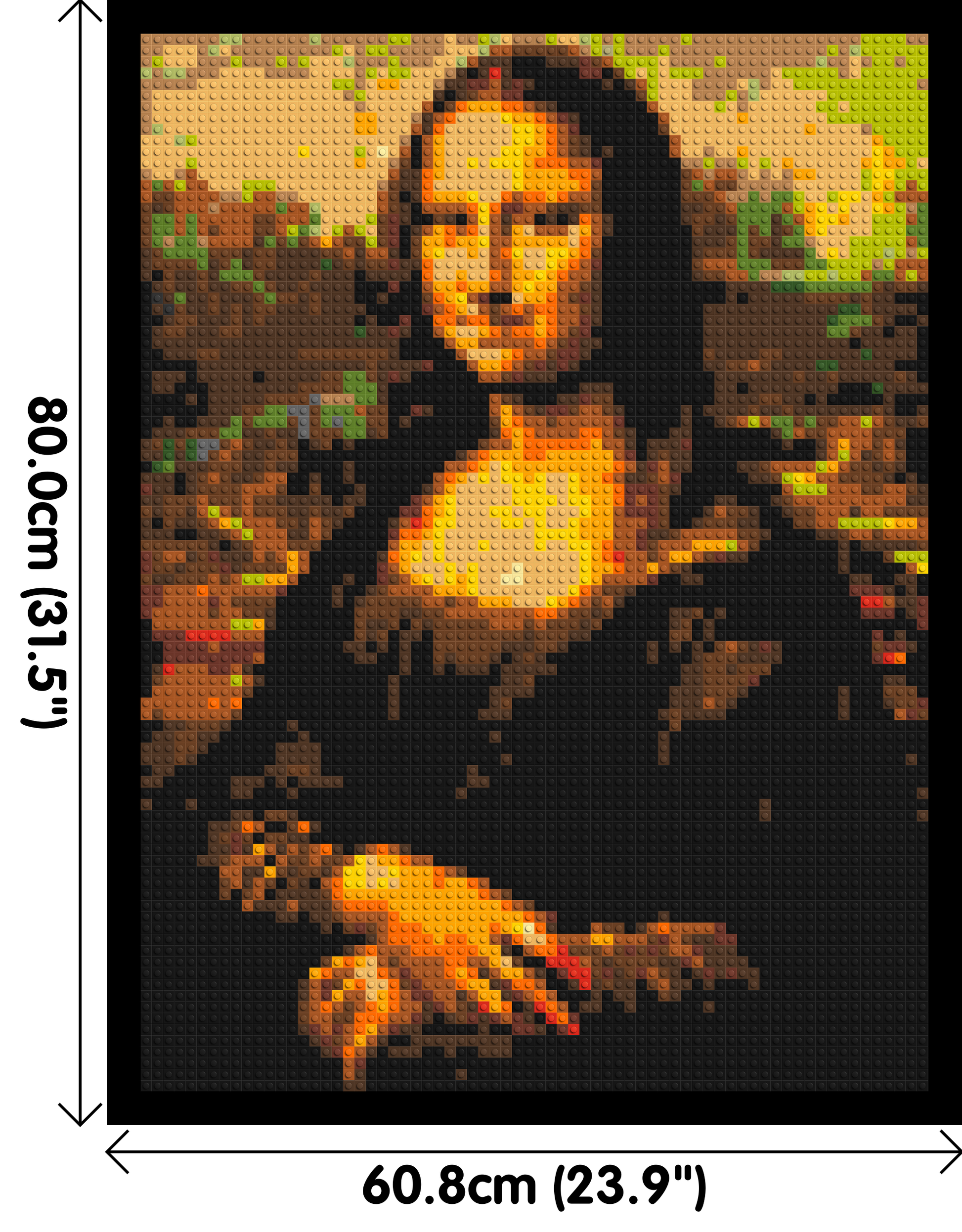 The Mona Lisa by Leonardo Da Vinci - Brick Art Mosaic Kit 3x4 dimensions with frame