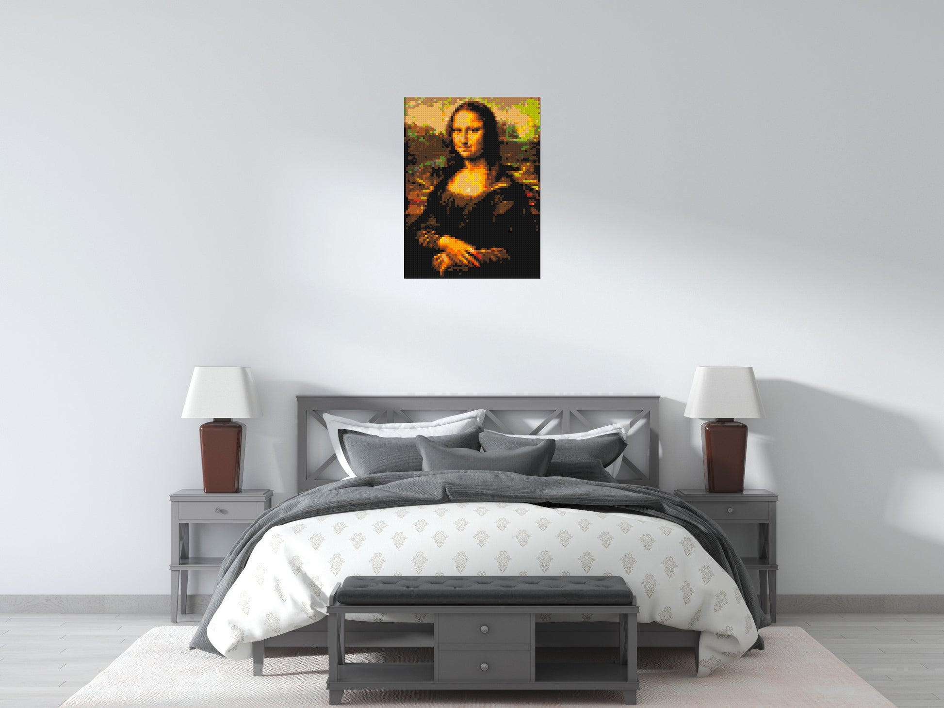 The Mona Lisa by Leonardo Da Vinci - Brick Art Mosaic Kit 3x4 scene