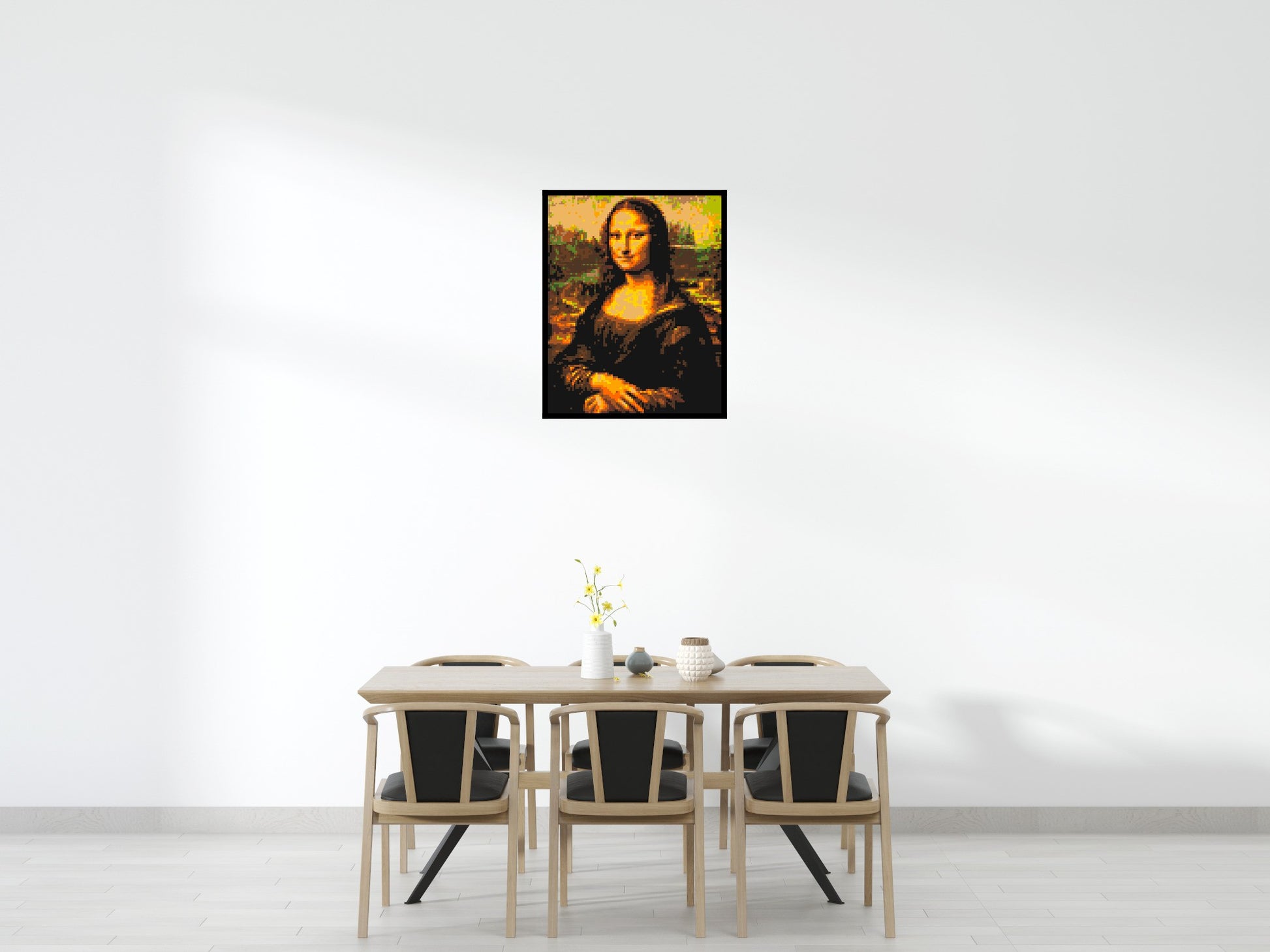 The Mona Lisa by Leonardo Da Vinci - Brick Art Mosaic Kit 4x5 scene with frame