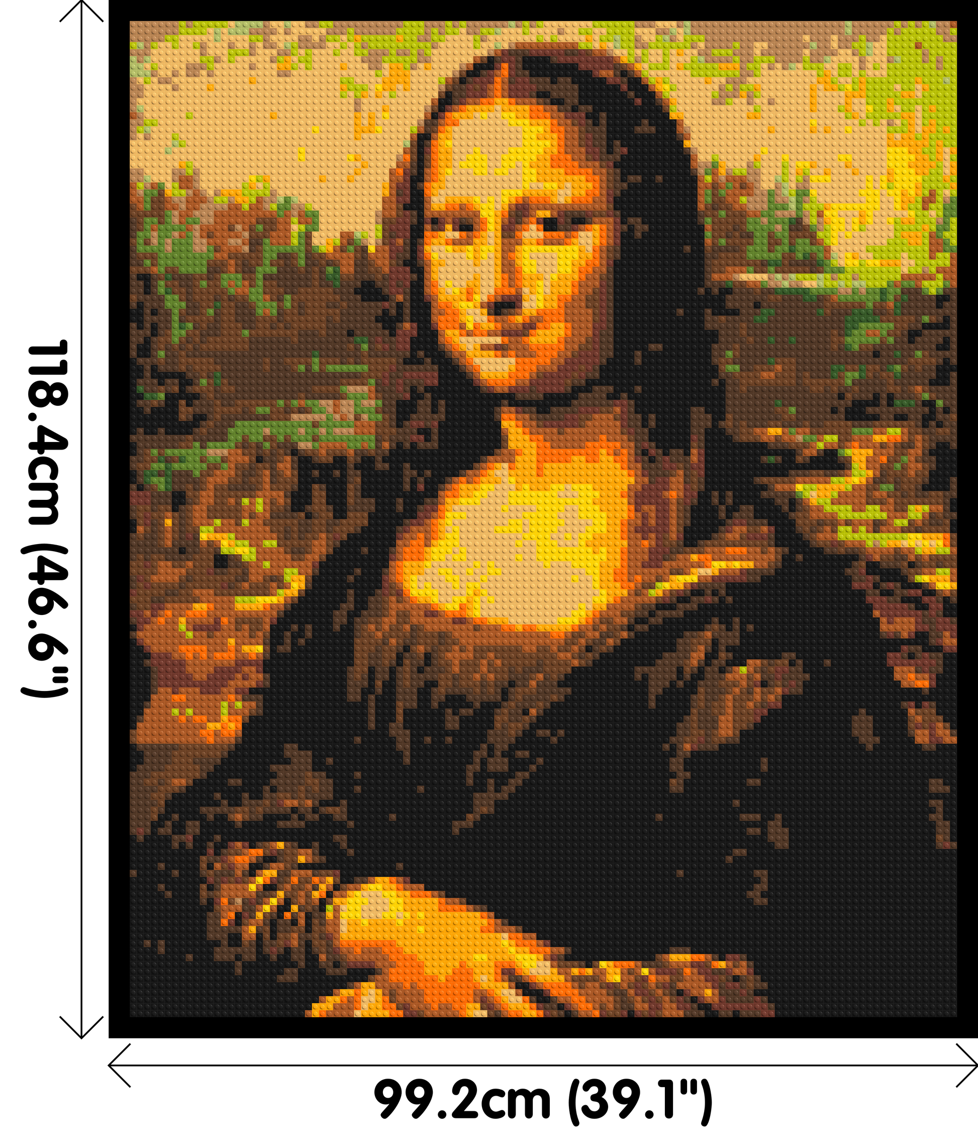 The Mona Lisa by Leonardo Da Vinci - Brick Art Mosaic Kit 5x6 dimensions with frame