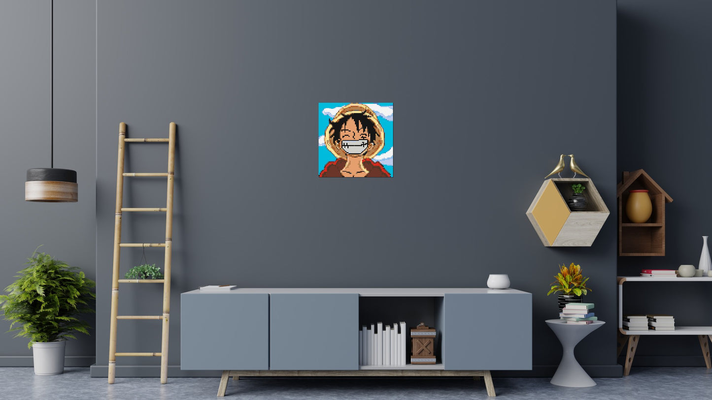 Monkey D. Luffy Pixel Art - Brick Art Mosaic Kit 3x3 large