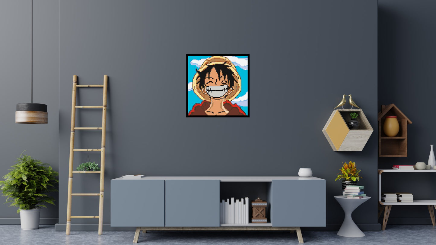 Monkey D. Luffy Pixel Art - Brick Art Mosaic Kit 4x4 large