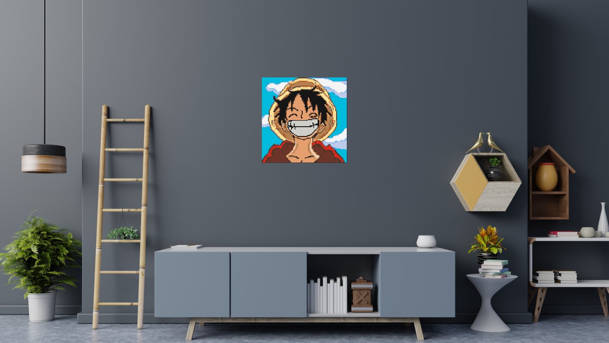Monkey D. Luffy Pixel Art - Brick Art Mosaic Kit 4x4 scene