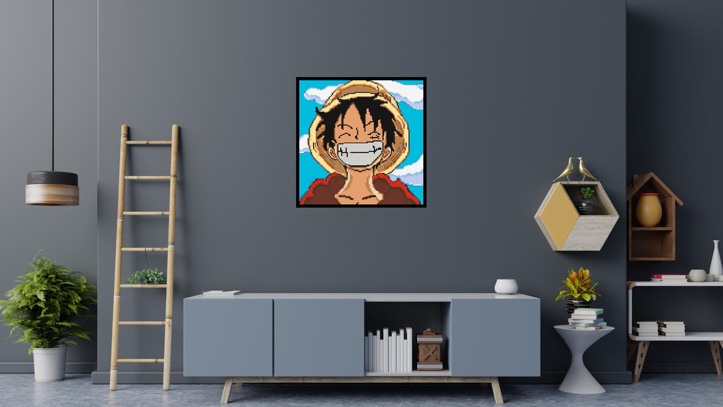 Monkey D. Luffy Pixel Art - Brick Art Mosaic Kit 5x5 large