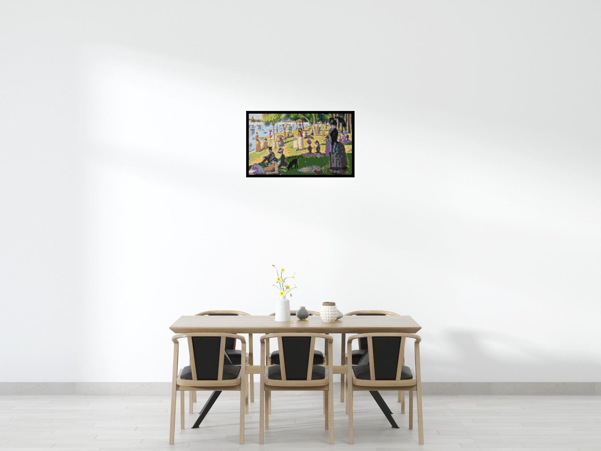 A Sunday Afternoon on the Island of La Grande Jatte By Georges Seurat - Brick Art Mosaic Kit 5x3 scene with frame