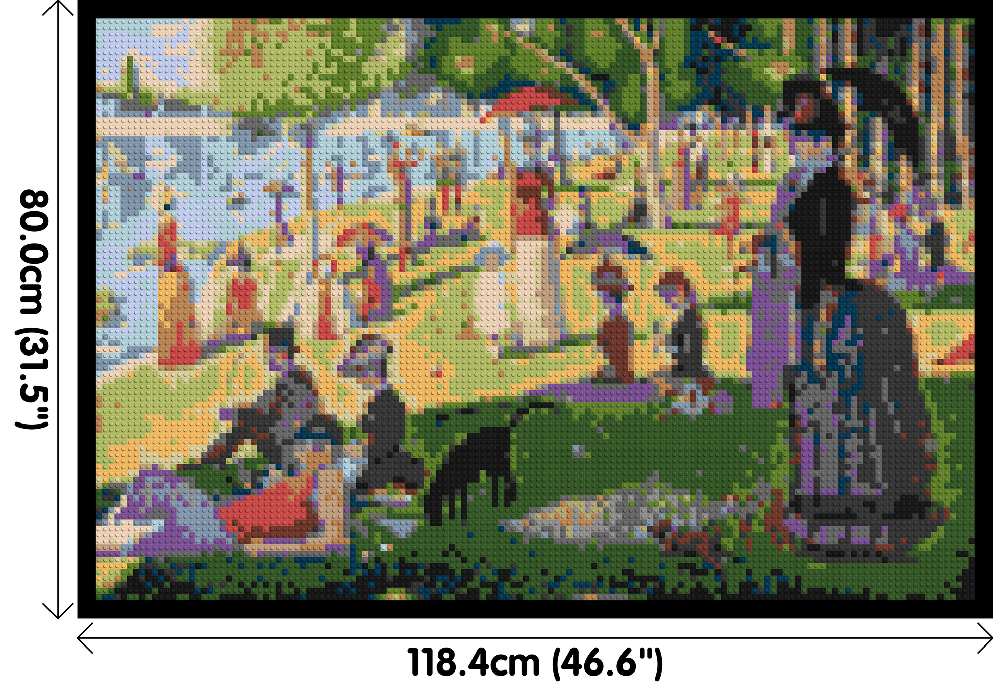 A Sunday Afternoon on the Island of La Grande Jatte By Georges Seurat - Brick Art Mosaic Kit 6x4 dimensions with frame