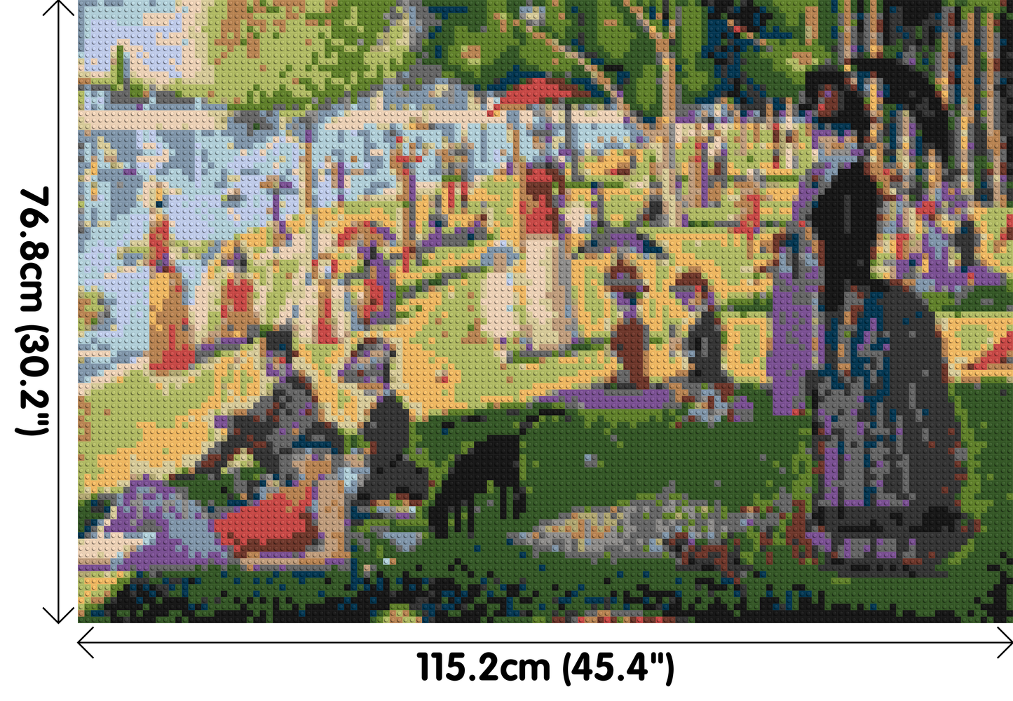 A Sunday Afternoon on the Island of La Grande Jatte By Georges Seurat - Brick Art Mosaic Kit 6x4 large