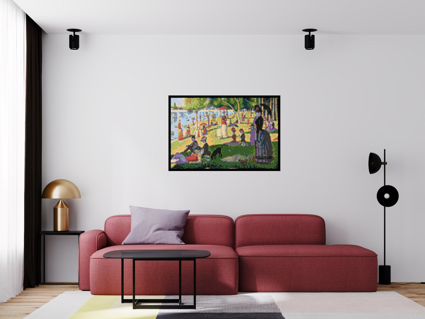 A Sunday Afternoon on the Island of La Grande Jatte By Georges Seurat - Brick Art Mosaic Kit 6x4 large