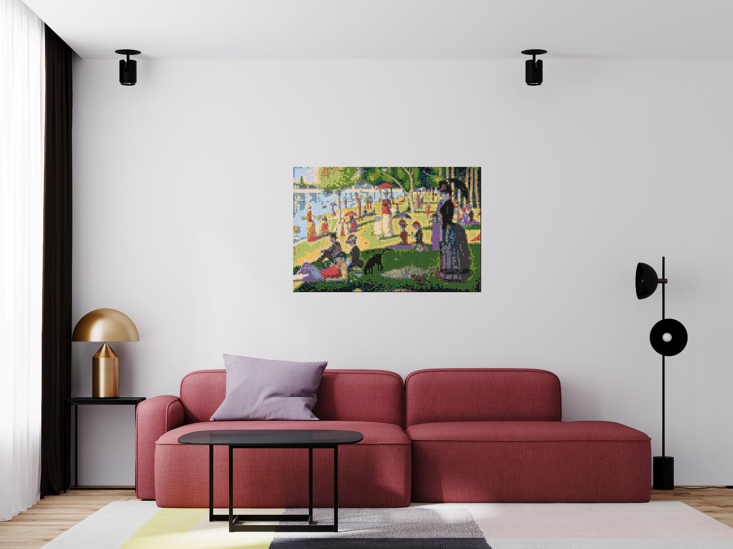 A Sunday Afternoon on the Island of La Grande Jatte By Georges Seurat - Brick Art Mosaic Kit 6x4 large