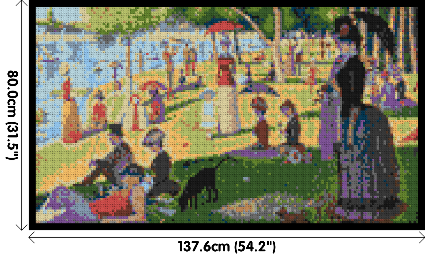 A Sunday Afternoon on the Island of La Grande Jatte By Georges Seurat - Brick Art Mosaic Kit 7x4 large