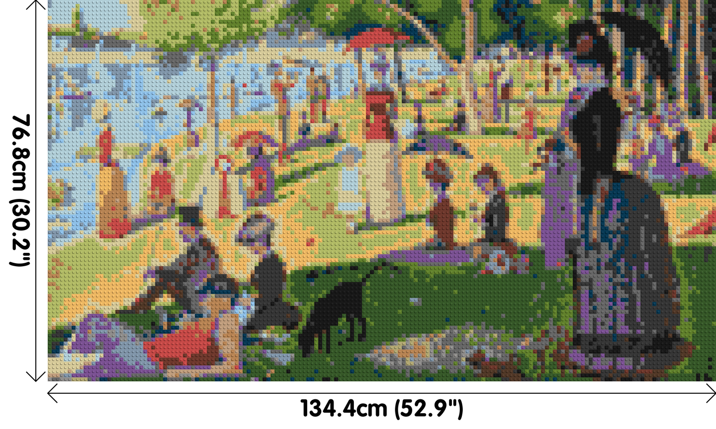 A Sunday Afternoon on the Island of La Grande Jatte By Georges Seurat - Brick Art Mosaic Kit 7x4 large