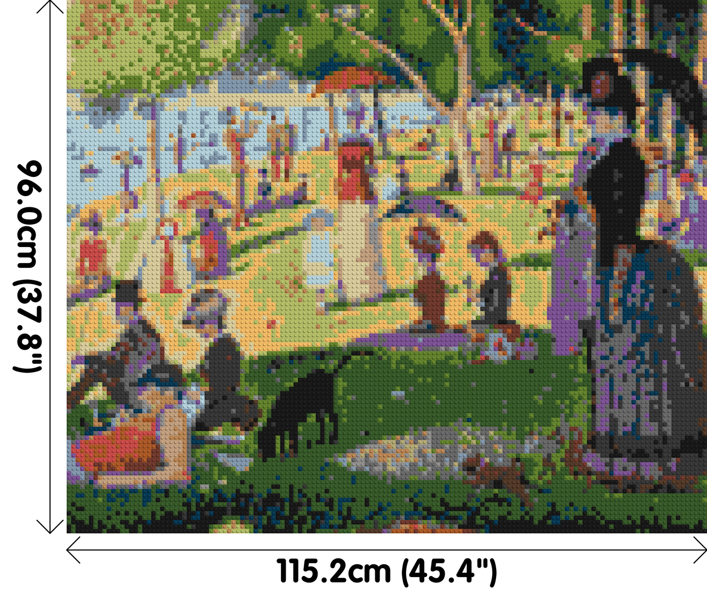 A Sunday Afternoon on the Island of La Grande Jatte By Georges Seurat - Brick Art Mosaic Kit 6x5 large