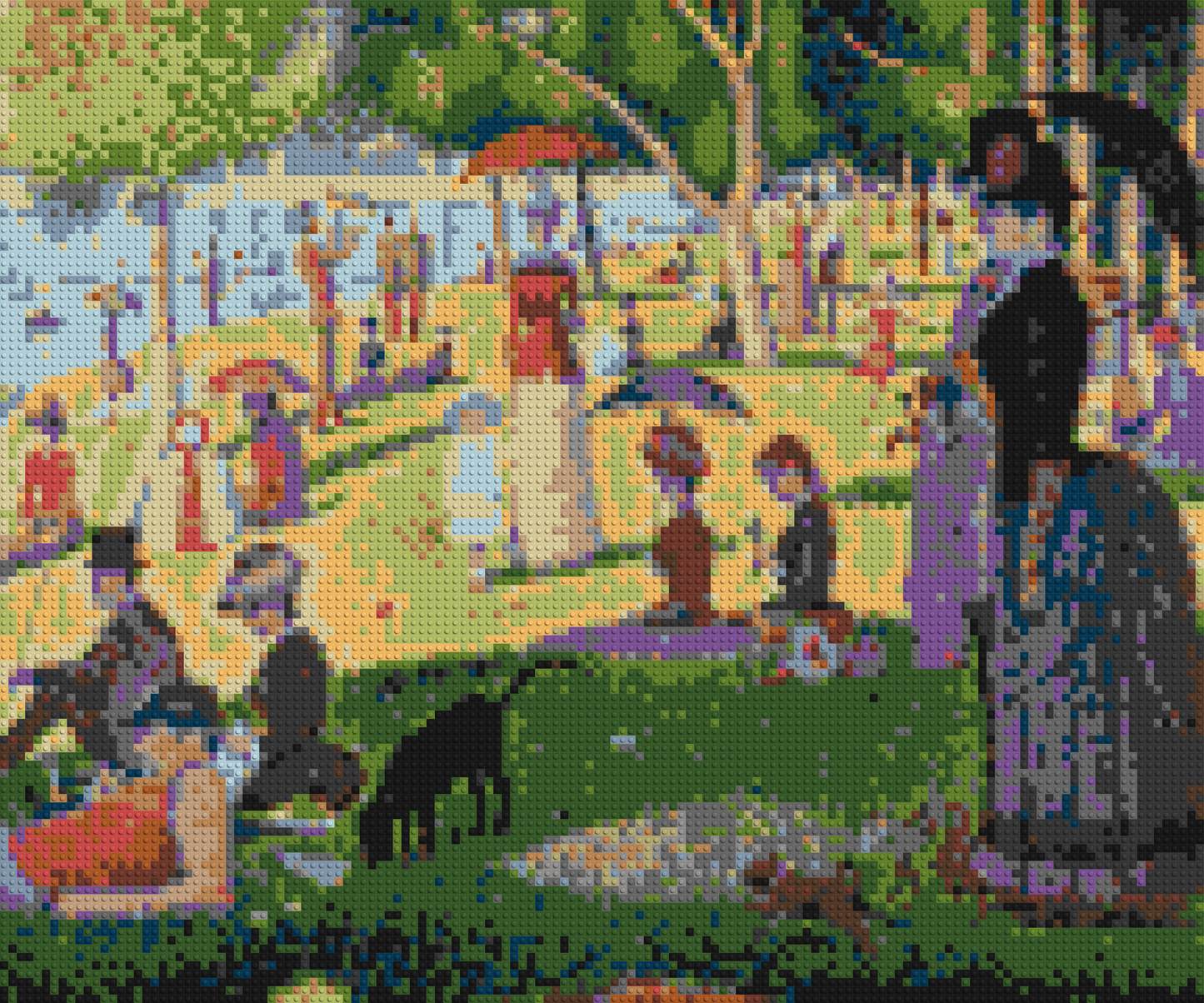 A Sunday Afternoon on the Island of La Grande Jatte By Georges Seurat - Brick Art Mosaic Kit 6x5 large