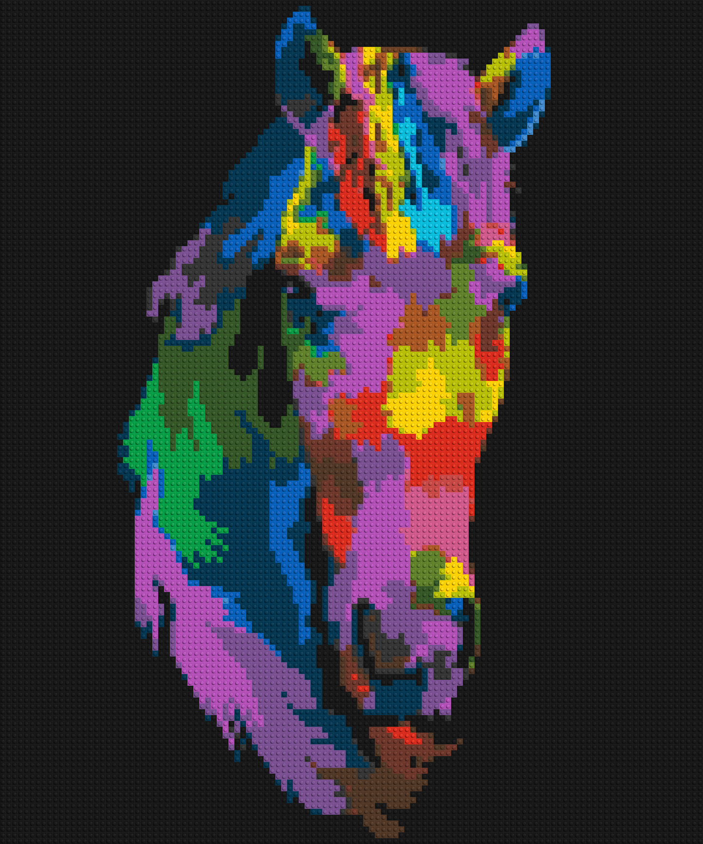 Horse Colourful Pop Art - Brick Art Mosaic Kit 5x6 large