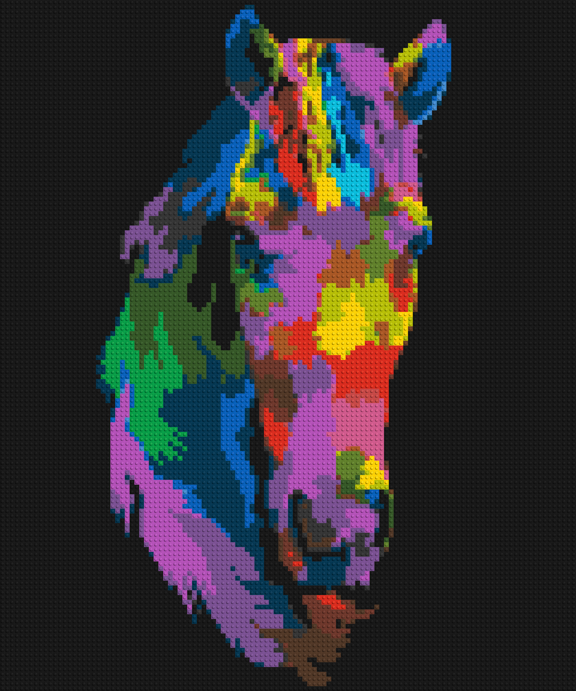 Horse Colourful Pop Art - Brick Art Mosaic Kit 5x6 large