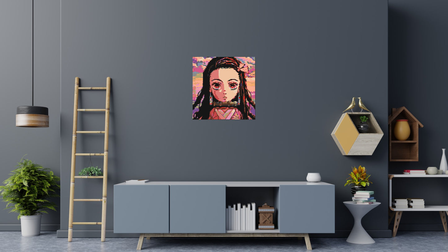 Nezuko Pixel Art - Brick Art Mosaic Kit 4x4 large