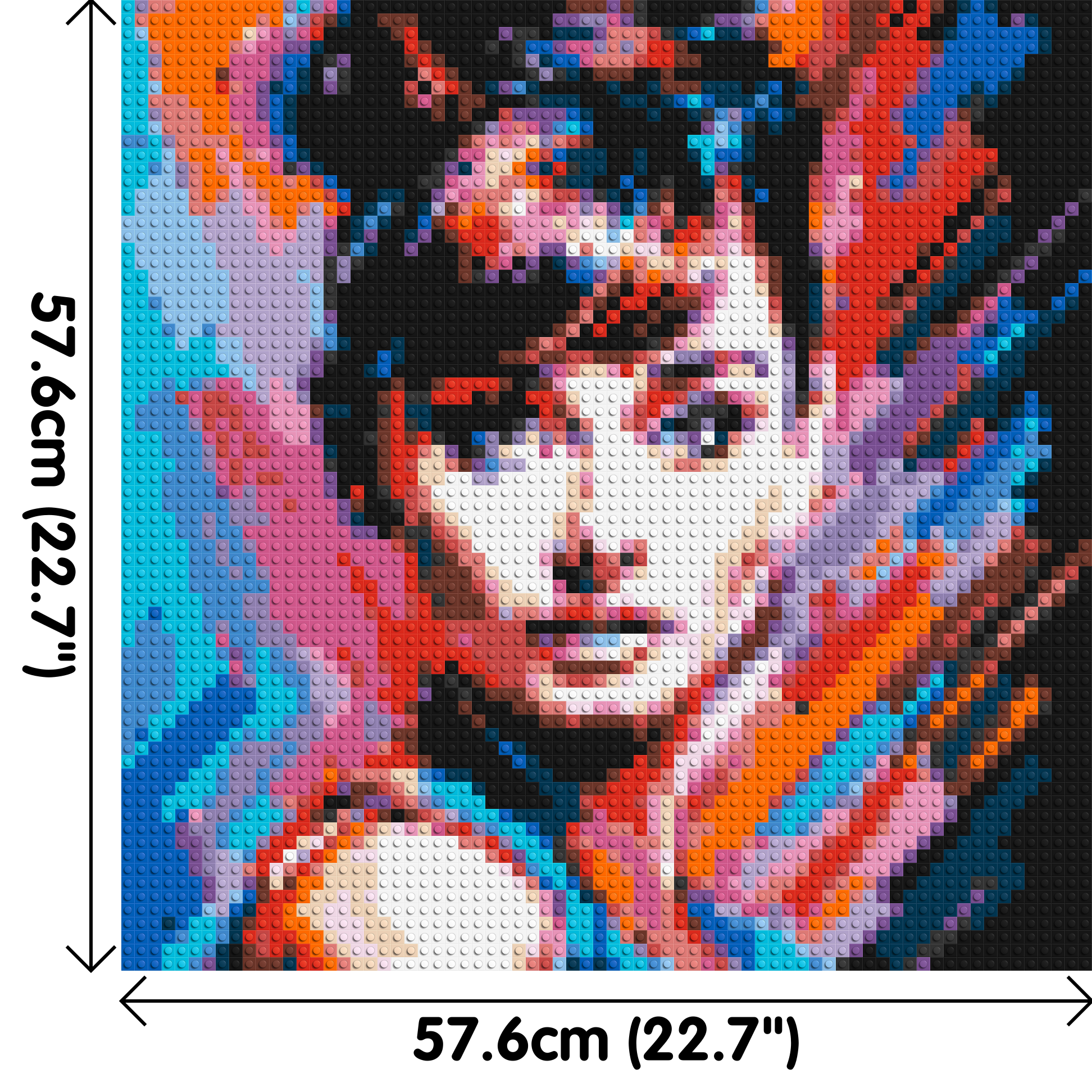 Audrey Hepburn - Brick Art Mosaic Kit 3x3 dimensions