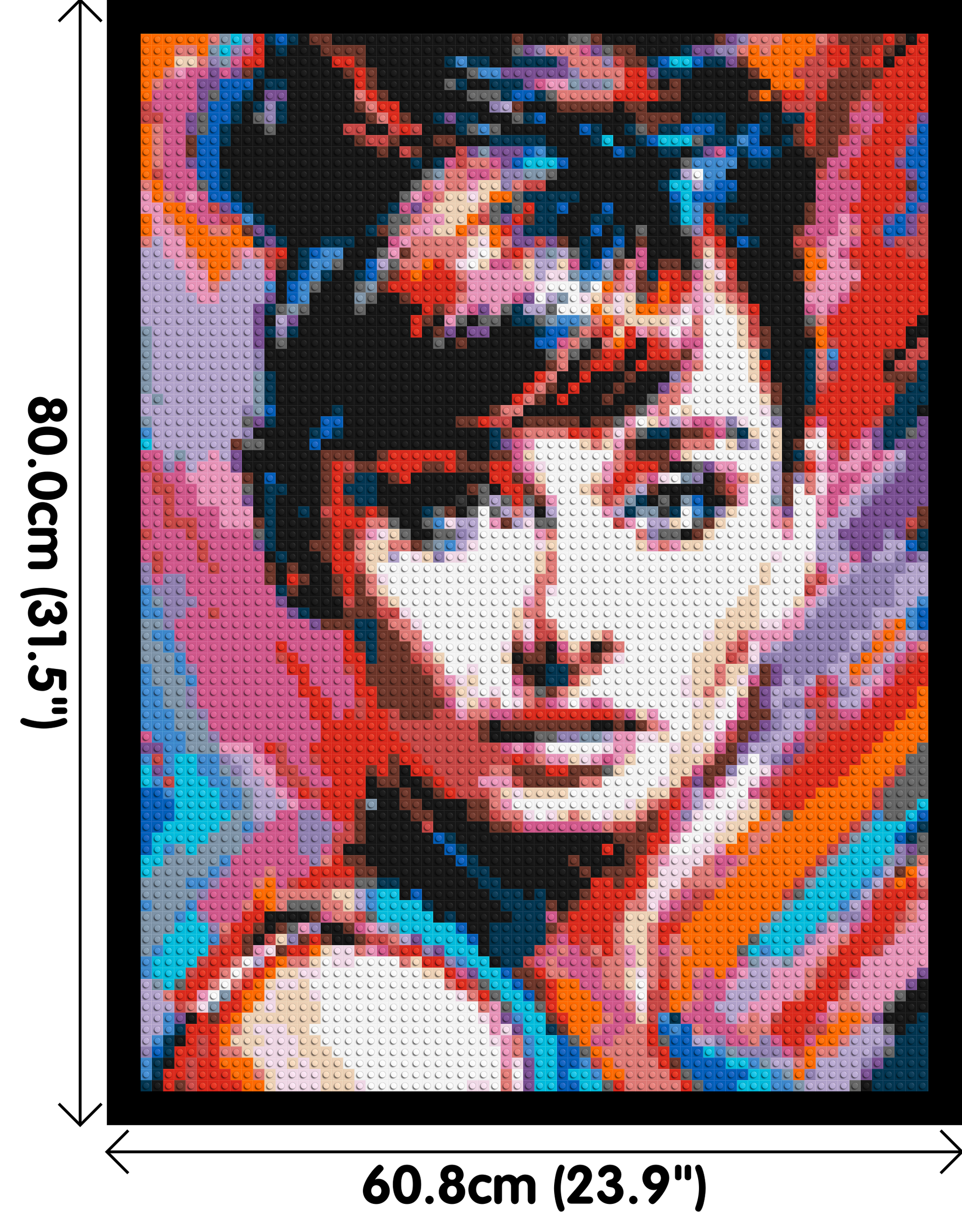 Audrey Hepburn - Brick Art Mosaic Kit 3x4 dimensions with frame