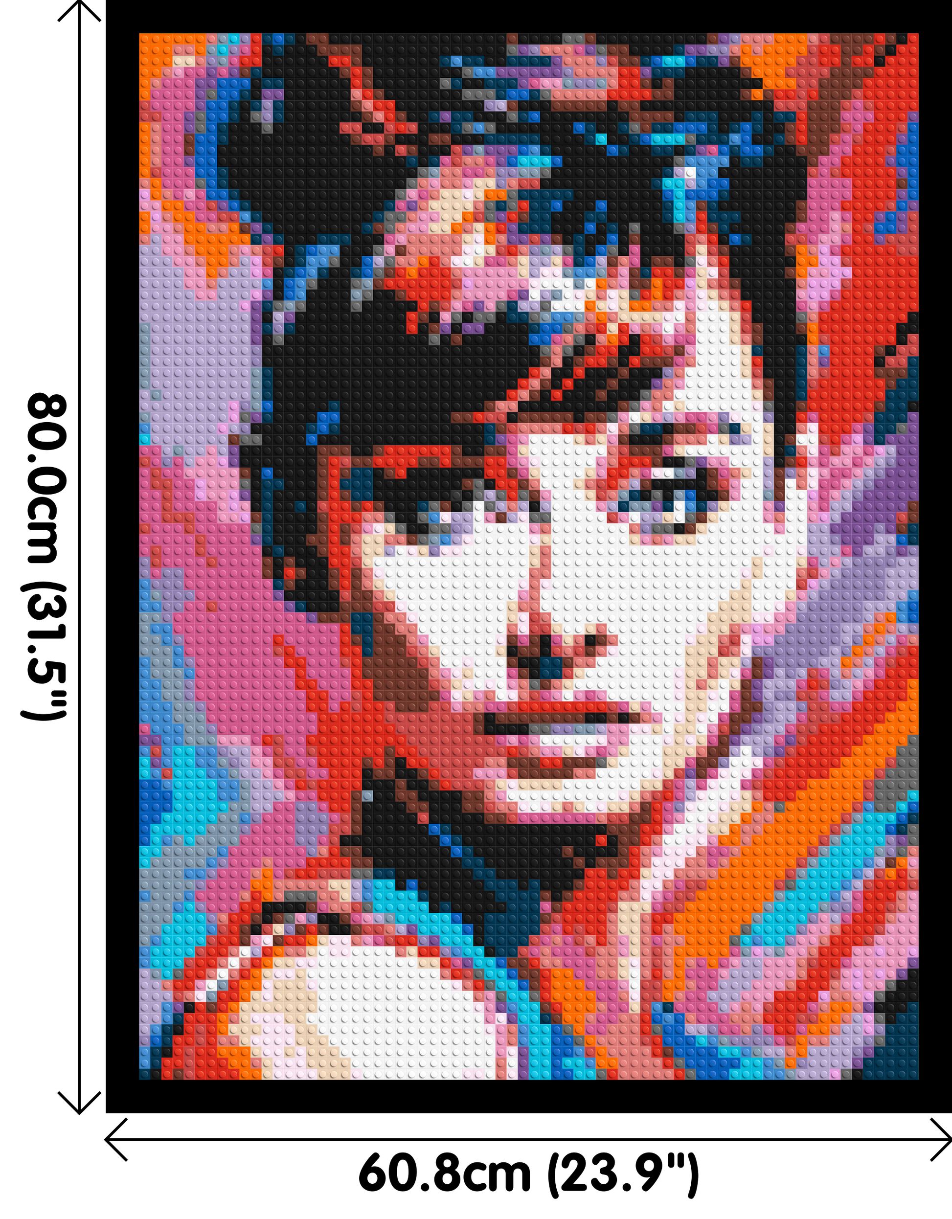Audrey Hepburn - Brick Art Mosaic Kit 3x4 dimensions with frame