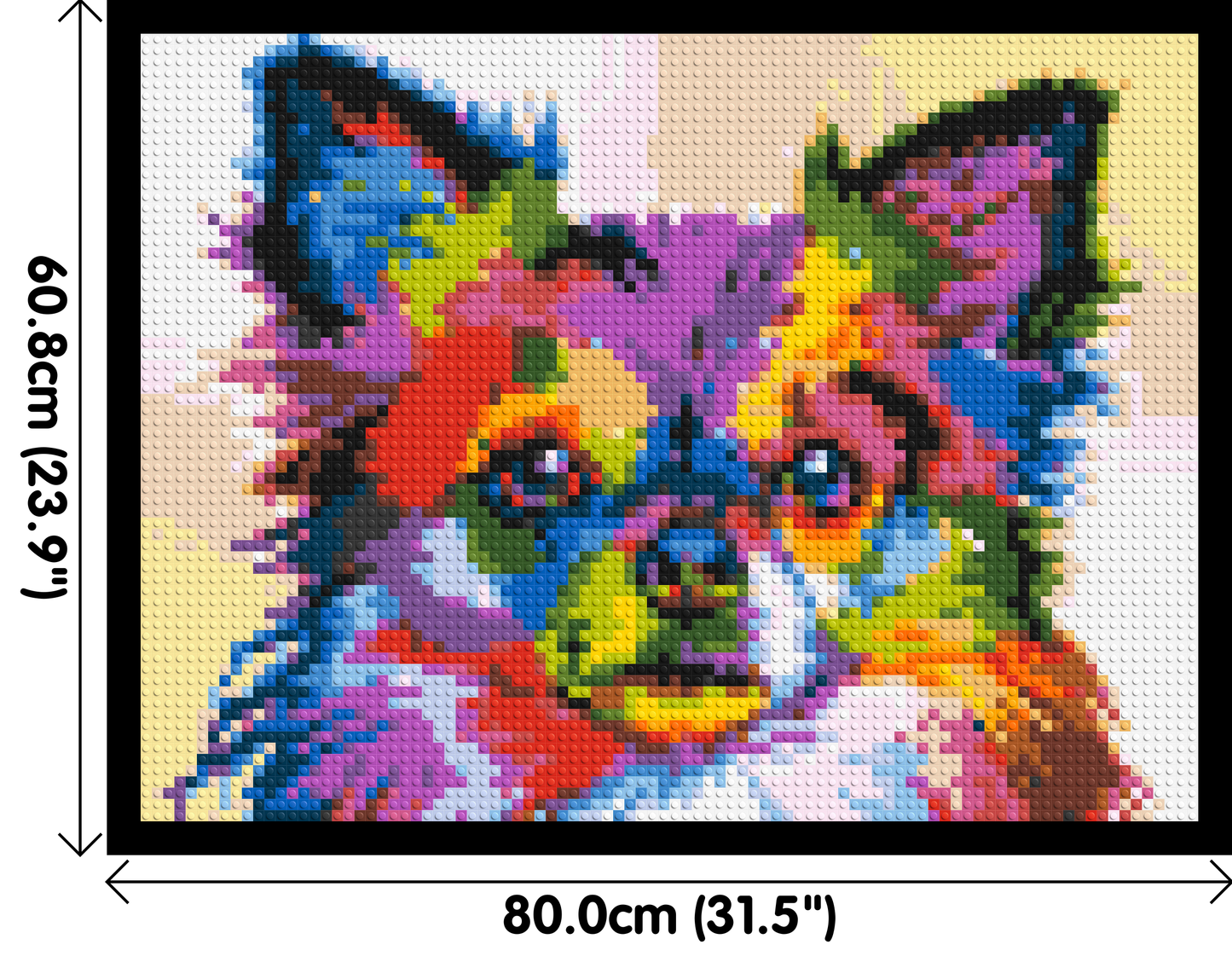 Chihuahua Colourful Pop Art - Brick Art Mosaic Kit 4x3 large