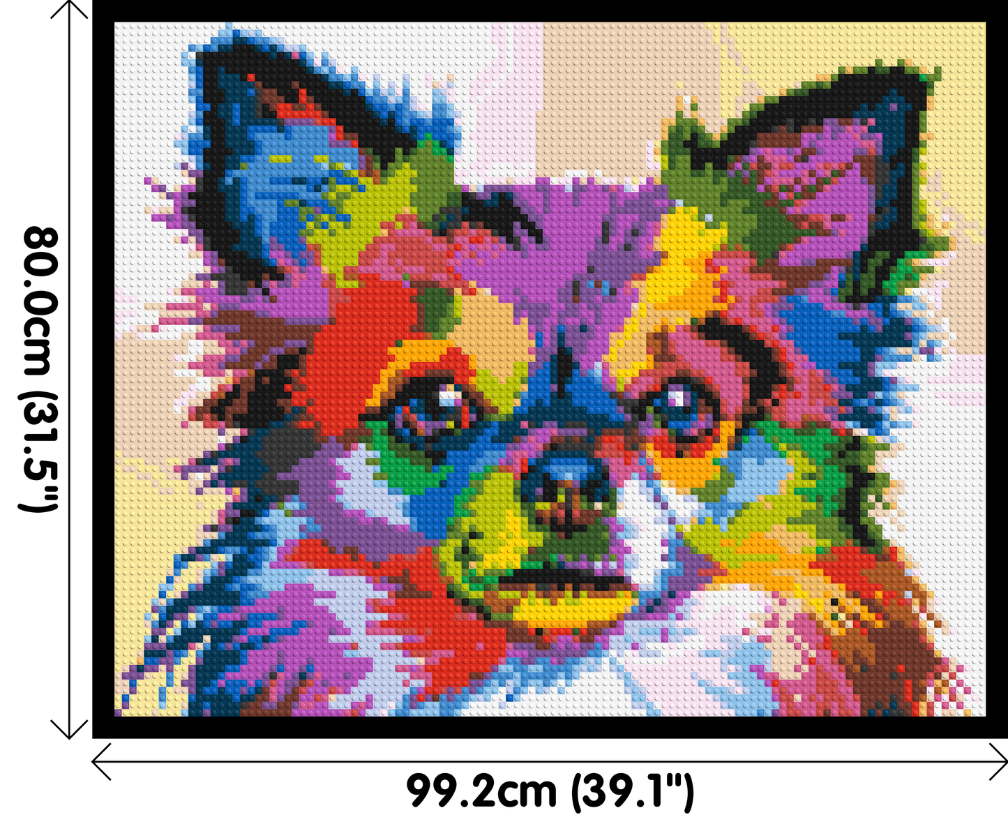 Chihuahua Colourful Pop Art - Brick Art Mosaic Kit 5x4 large