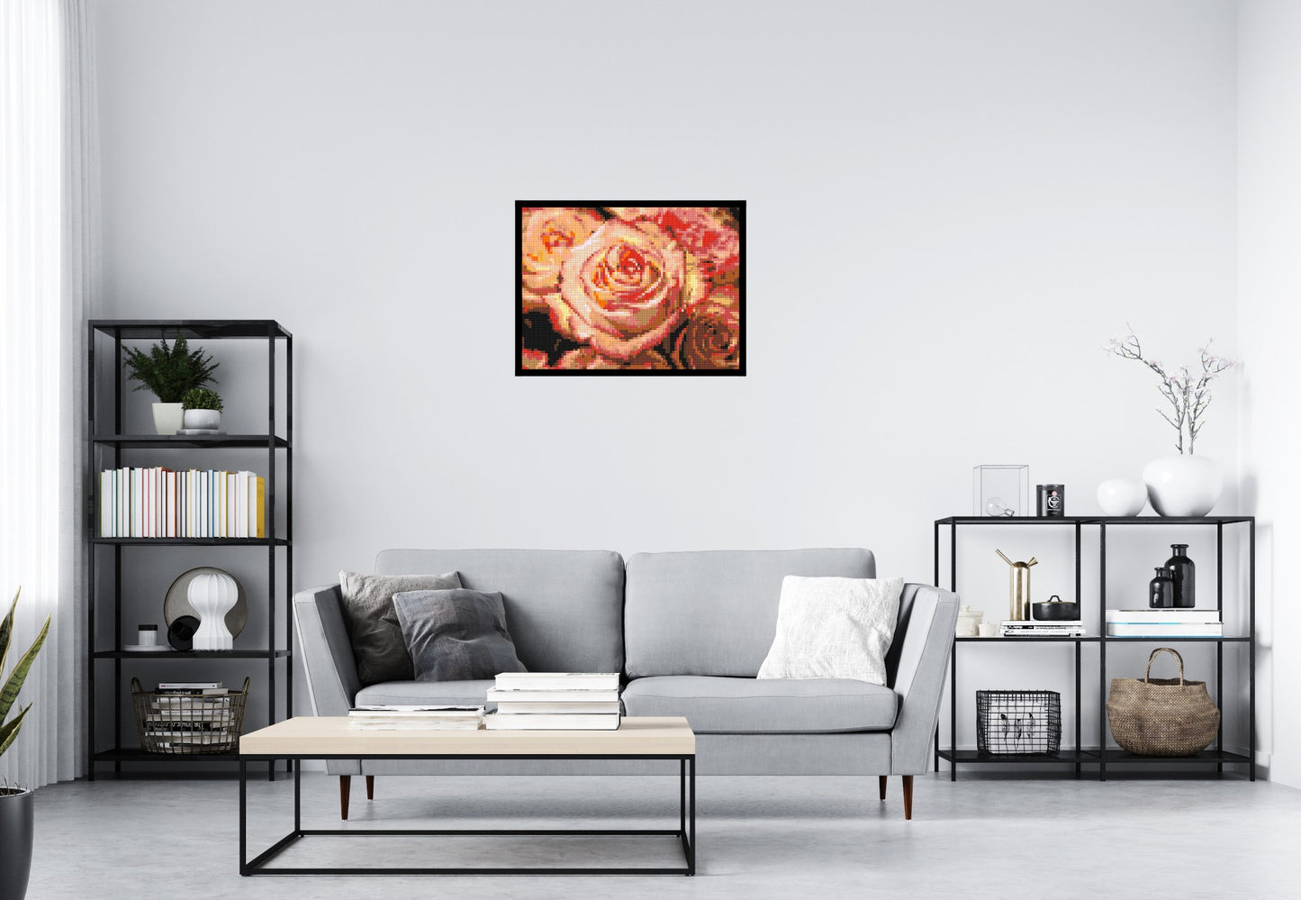 Pink Roses - Brick Art Mosaic Kit 4x3 large