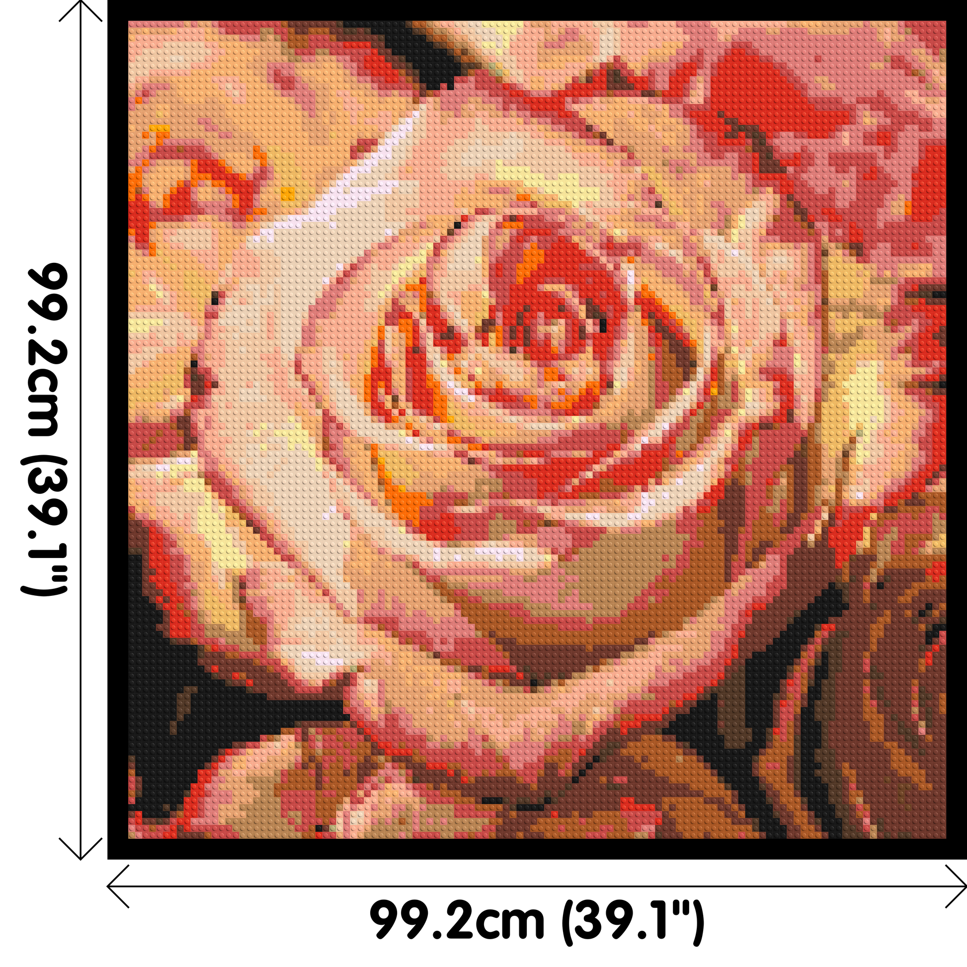 Pink Roses - Brick Art Mosaic Kit 5x5 dimensions with frame