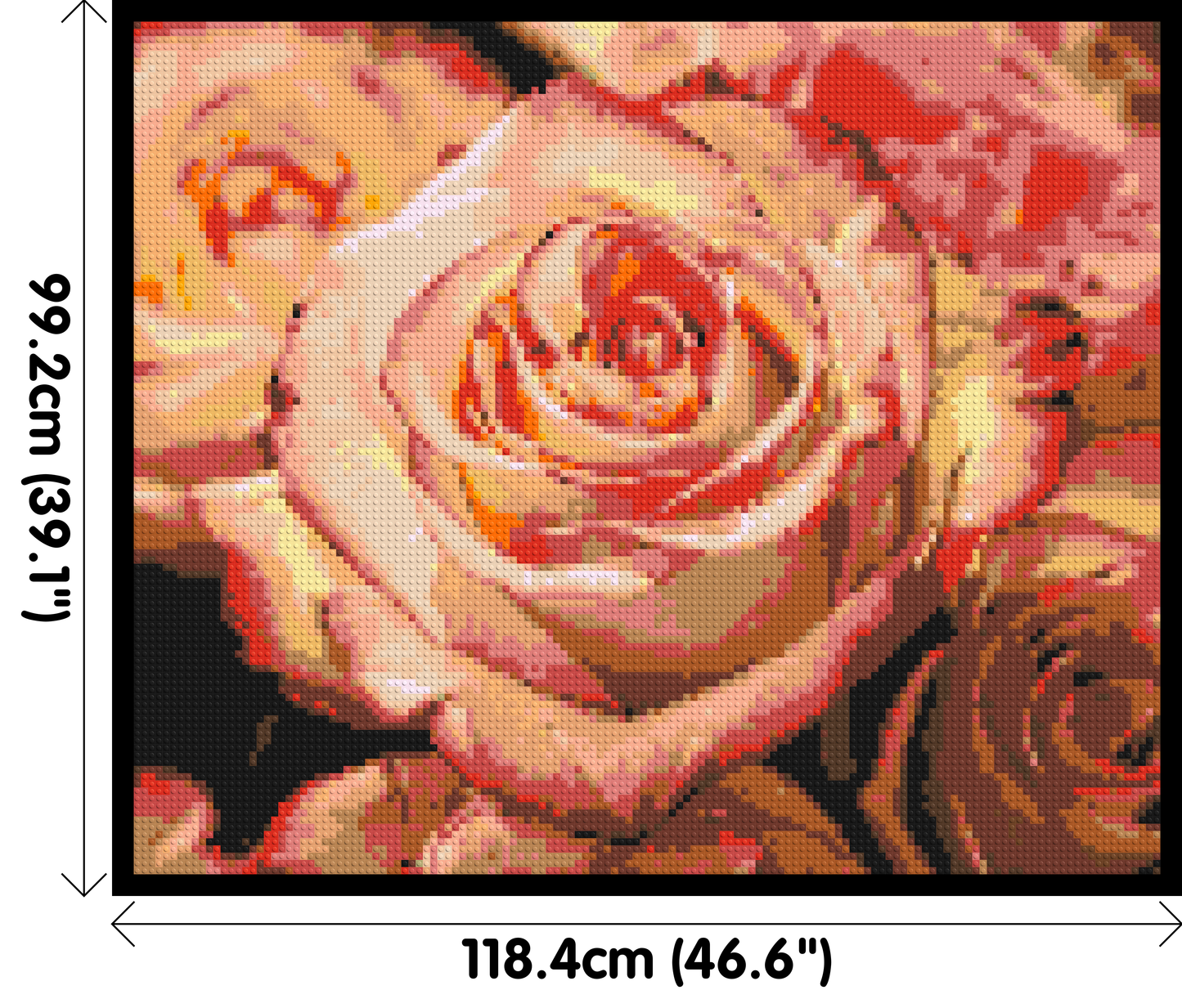 Pink Roses - Brick Art Mosaic Kit 6x5 large
