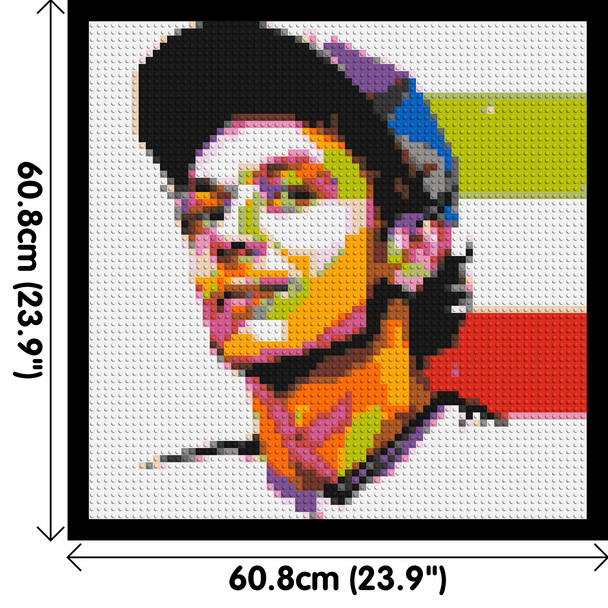 Valentino Rossi #2 - Brick Art Mosaic Kit 3x3 dimensions with frame