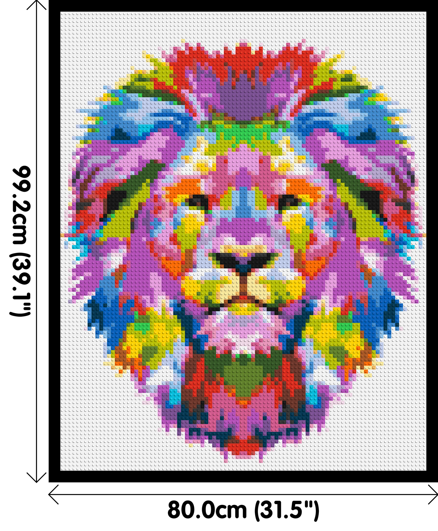 Regal Lion Colourful Pop Art - Brick Art Mosaic Kit 4x5 large