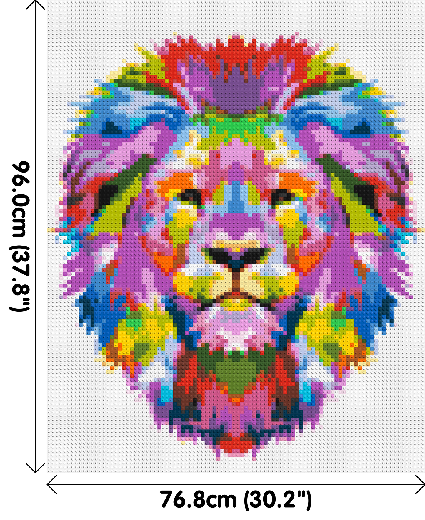 Regal Lion Colourful Pop Art - Brick Art Mosaic Kit 4x5 large