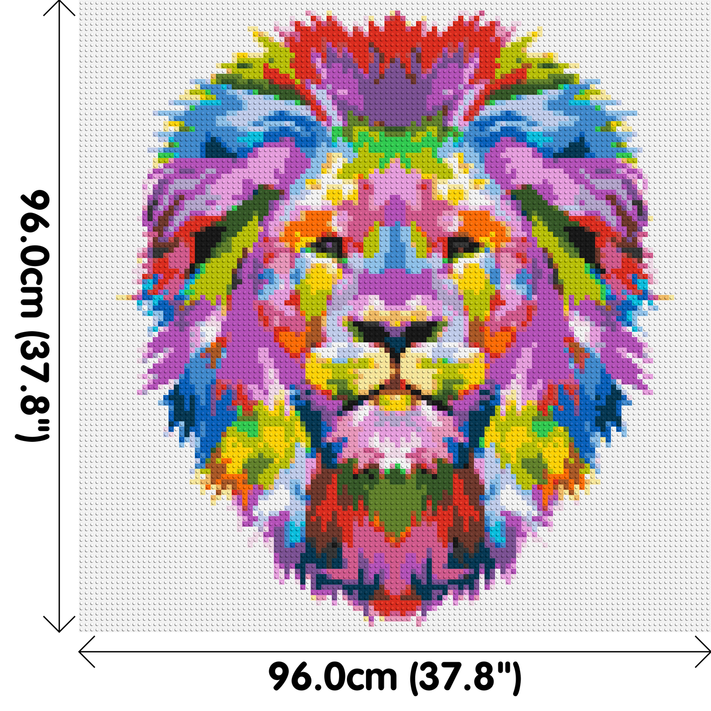 Regal Lion Colourful Pop Art - Brick Art Mosaic Kit 5x5 large